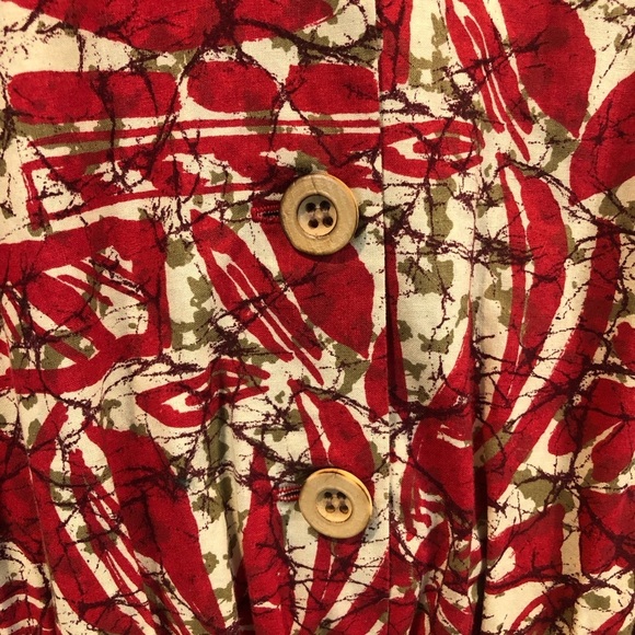 Vintage 50s MCM Toni Todd Abstract Tiki Style Dress with Pockets - Picture 4 of 10